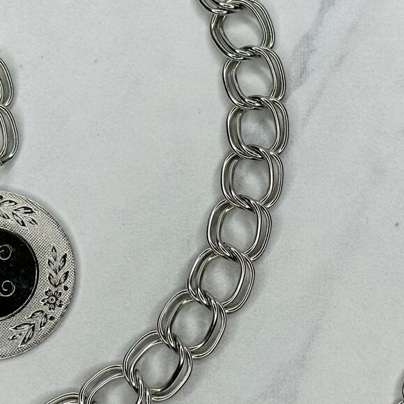 Silver Tone K Initial Chain Link Belt Y2K Festival XS/Small (XS/S) ✨ - Picture 7 of 10